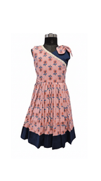 Beautiful Mix Of Bright Pink Pleated Frock - House of Kritee