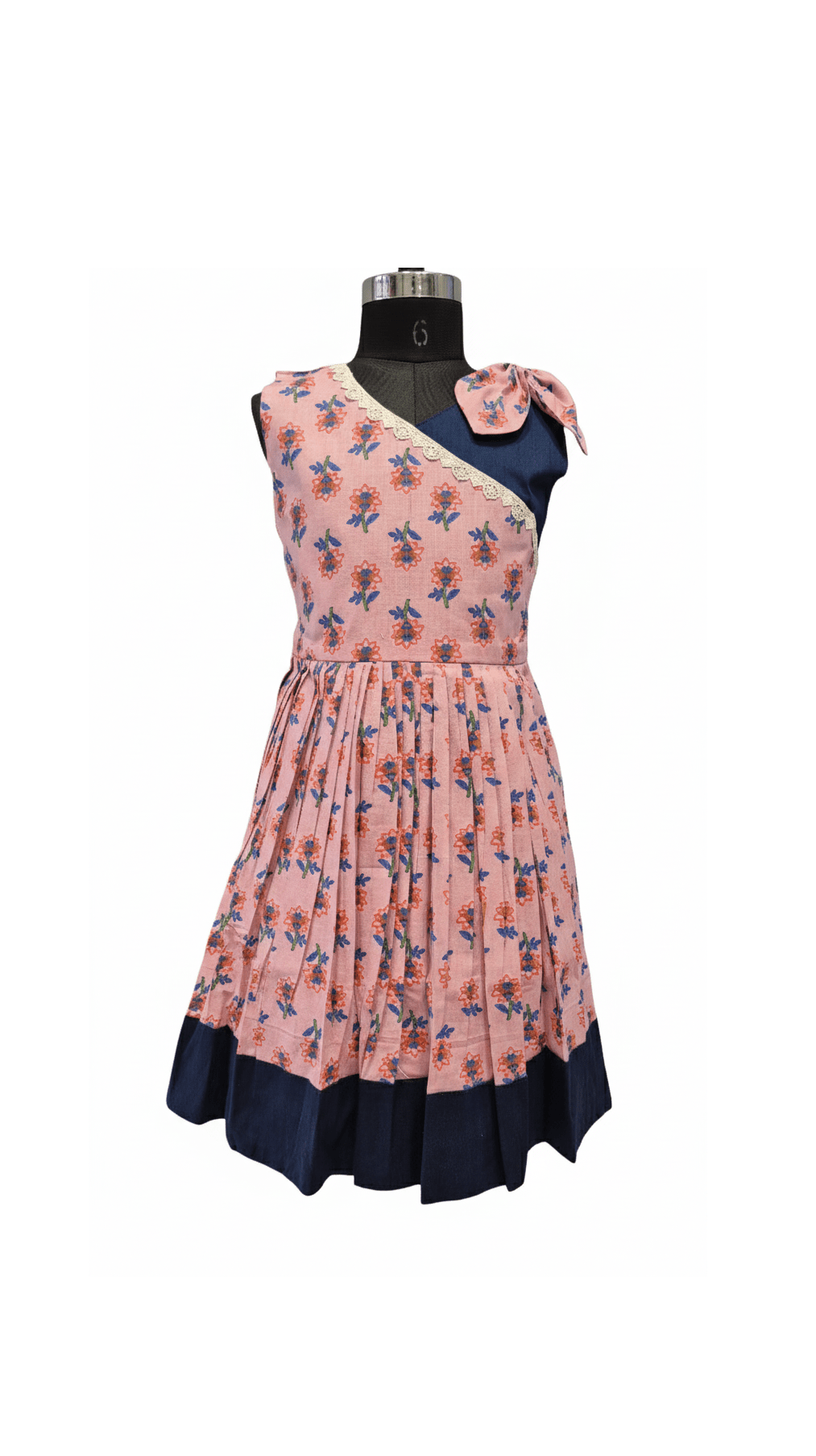 Beautiful Mix Of Bright Pink Pleated Frock - House of Kritee