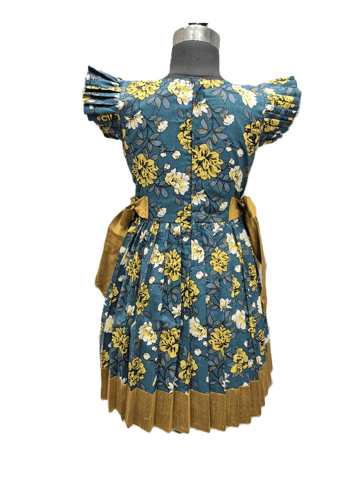 charming sky blue cotton Ruffle Frock - House of Kritee