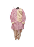 Soft Pink & Cream Floral Brocade Kids' Kurta Dhoti Set